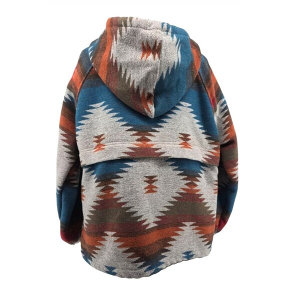 Mainstrip Womens Half Zip Aztec Southwestern Pullover Hoodie Size M - Picture 6 of 11